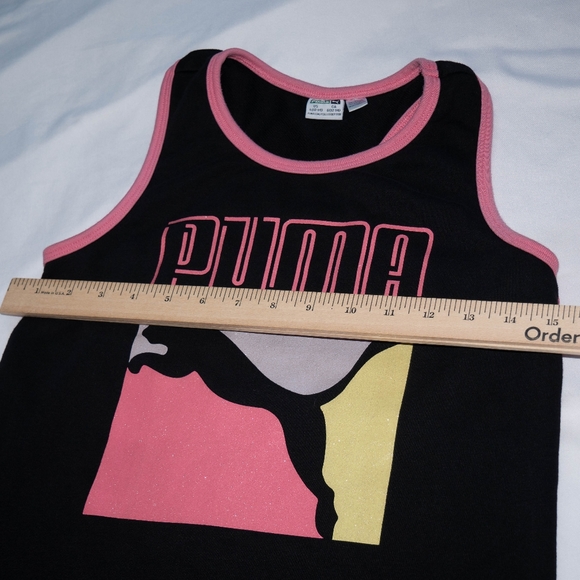 Puma Big Girl's Large (12-14) Black Pink Multicolored Tank Top Sleeveless Dress - Picture 6 of 10
